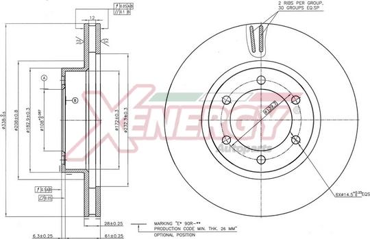 AP XENERGY X602811 - Тормозной диск autospares.lv