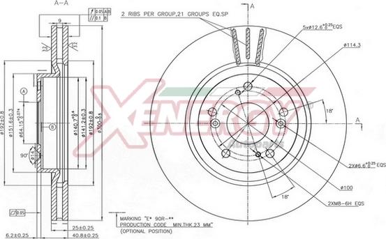 AP XENERGY X602885 - Тормозной диск autospares.lv