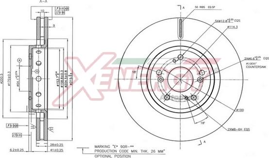 AP XENERGY X602882 - Тормозной диск autospares.lv