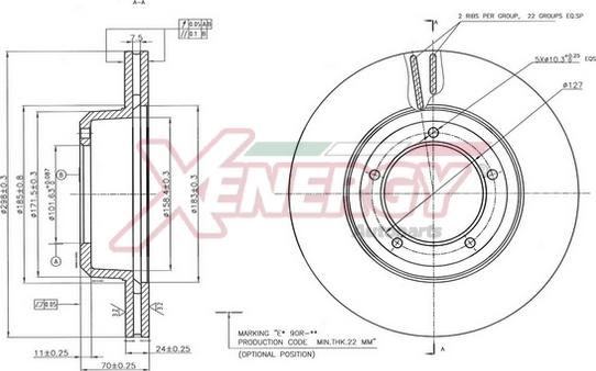 AP XENERGY X602833 - Тормозной диск autospares.lv