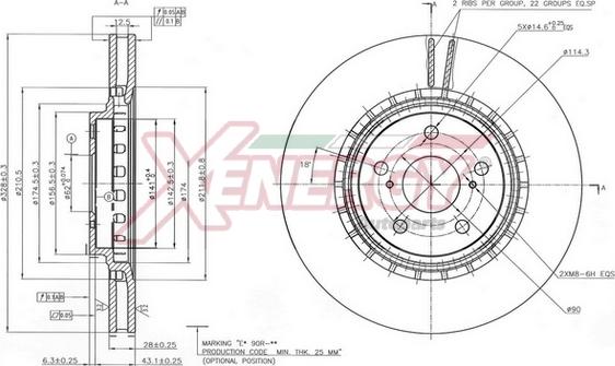 AP XENERGY X602872 - Тормозной диск autospares.lv