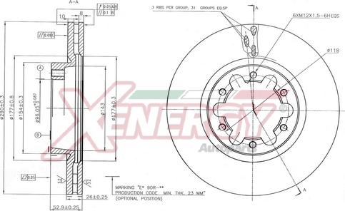 AP XENERGY X602798 - Тормозной диск autospares.lv