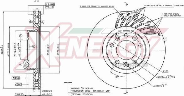 AP XENERGY X602745 - Тормозной диск autospares.lv