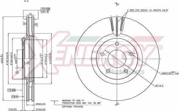 AP XENERGY X602740 - Тормозной диск autospares.lv