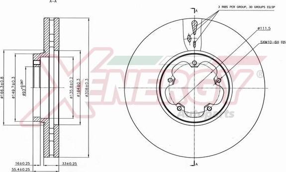 AP XENERGY X602761 - Тормозной диск autospares.lv