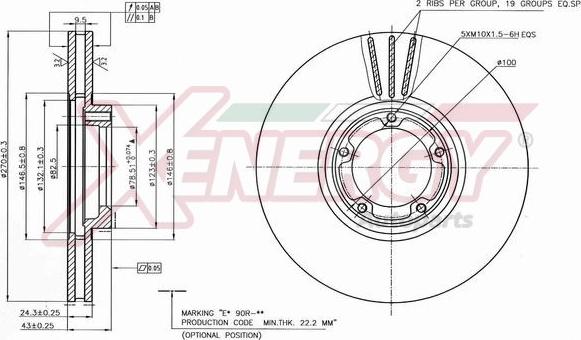 AP XENERGY X602762 - Тормозной диск autospares.lv