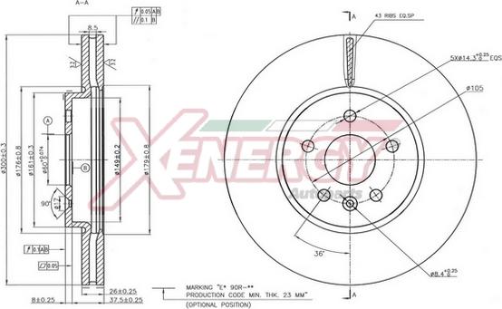 AP XENERGY X602788 - Тормозной диск autospares.lv