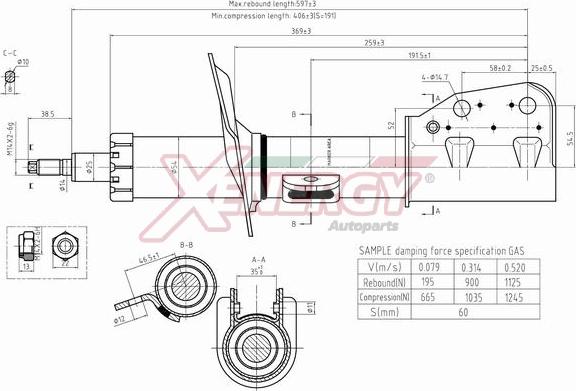 AP XENERGY X844335 - Амортизатор autospares.lv