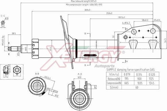 AP XENERGY X845335 - Амортизатор autospares.lv