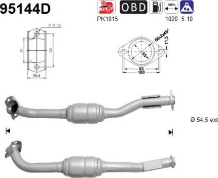 AS 95144D - Катализатор autospares.lv