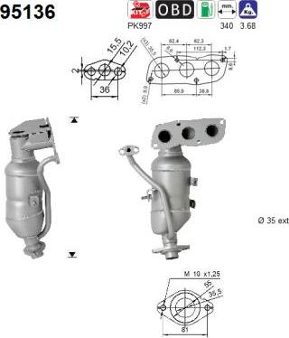 AS 95136 - Катализатор autospares.lv