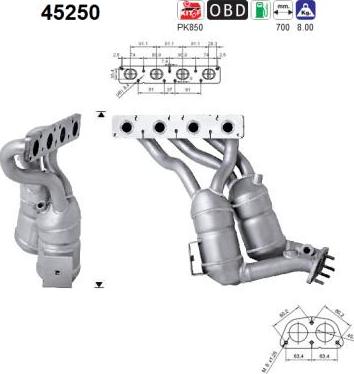 AS 45250 - Катализатор autospares.lv