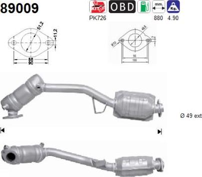 AS 89009 - Катализатор autospares.lv