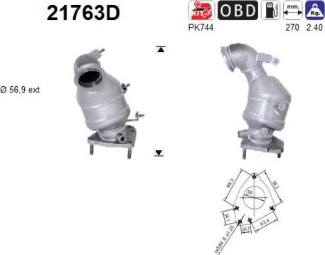 AS 21763D - Катализатор autospares.lv