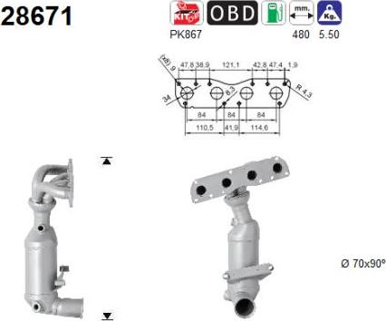 AS 28671 - Катализатор autospares.lv