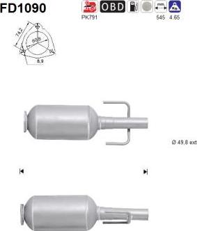 AS FD1090 - Сажевый / частичный фильтр, система выхлопа ОГ autospares.lv