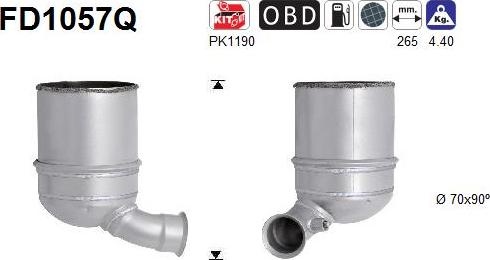 AS FD1057Q - Сажевый / частичный фильтр, система выхлопа ОГ autospares.lv