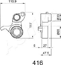 Ashika 45-04-416 - Натяжитель, ремень ГРМ autospares.lv