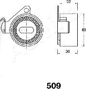 Ashika 45-05-509 - Натяжитель, ремень ГРМ autospares.lv