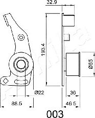 Ashika 45-00-003 - Натяжитель, ремень ГРМ autospares.lv