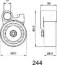 Ashika 45-02-244 - Натяжитель, ремень ГРМ autospares.lv