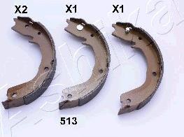 Ashika 55-05-513 - Комплект тормозов, ручник, парковка autospares.lv