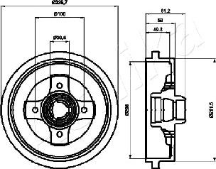 Ashika 56-00-0909 - Тормозной барабан autospares.lv