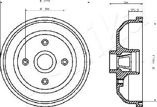 Ashika 56-00-0406 - Тормозной барабан autospares.lv