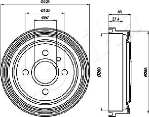 Ashika 56-00-0403 - Тормозной барабан autospares.lv