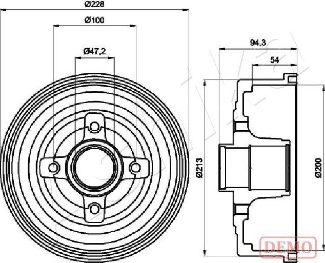 Ashika 56-00-0412C - Тормозной барабан autospares.lv