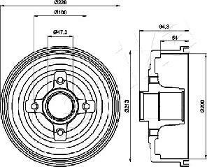 Ashika 56-00-0412 - Тормозной барабан autospares.lv