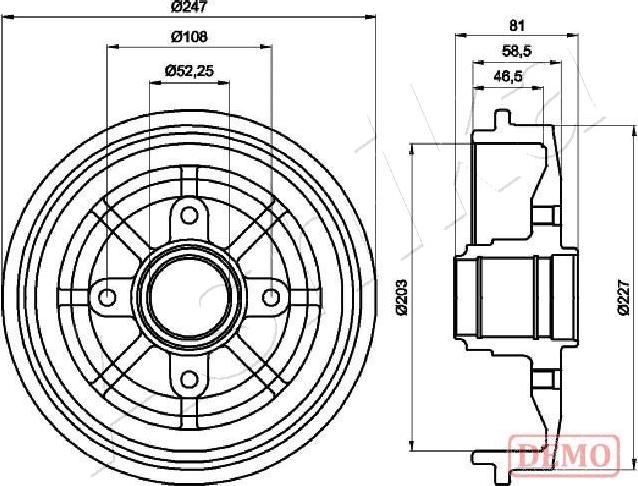 Ashika 56-00-0609C - Тормозной барабан autospares.lv