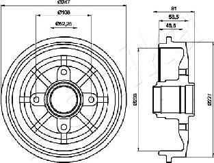 Ashika 56-00-0609 - Тормозной барабан autospares.lv