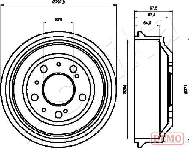 Ashika 56-00-0605C - Тормозной барабан autospares.lv