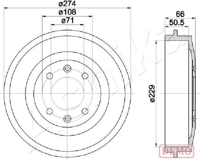 Ashika 56-00-0600C - Тормозной барабан autospares.lv