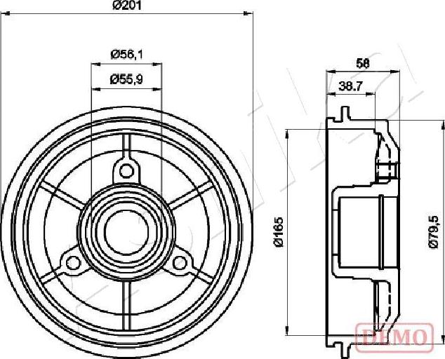 Ashika 56-00-0607C - Тормозной барабан autospares.lv