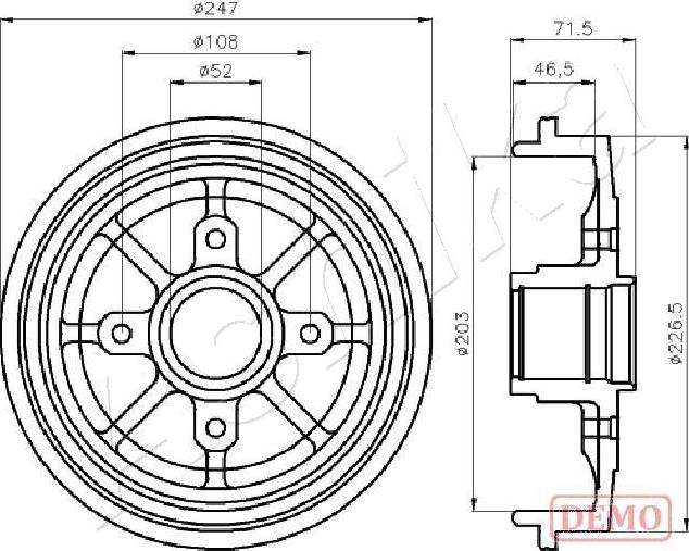 Ashika 56-00-0610C - Тормозной барабан autospares.lv