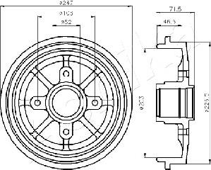 Ashika 56-00-0610 - Тормозной барабан autospares.lv