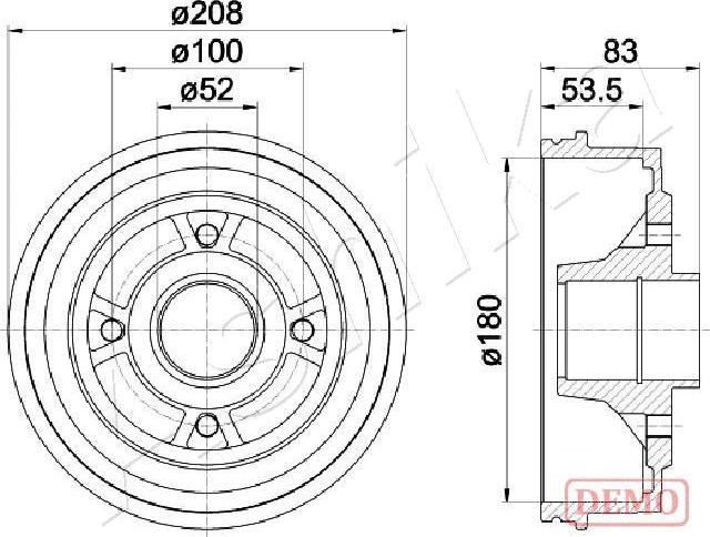 Ashika 56-00-0709C - Тормозной барабан autospares.lv