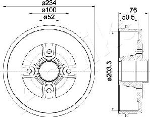 Ashika 56-00-0704 - Тормозной барабан autospares.lv