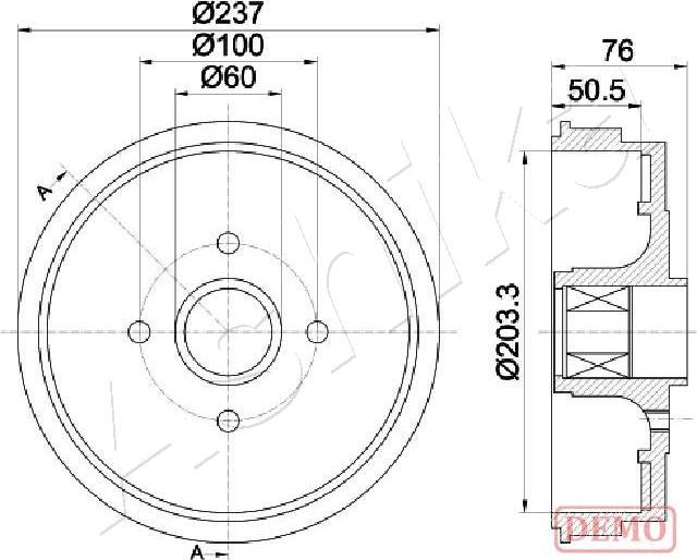 Ashika 56-00-0700C - Тормозной барабан autospares.lv