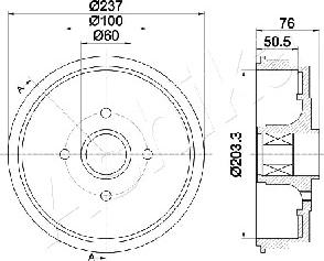 Ashika 56-00-0700 - Тормозной барабан autospares.lv