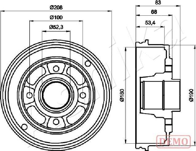 Ashika 56-00-0707C - Тормозной барабан autospares.lv