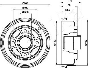 Ashika 56-00-0707 - Тормозной барабан autospares.lv