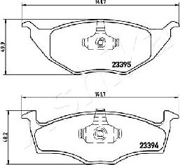 Ashika 50-00-0946 - Тормозные колодки, дисковые, комплект autospares.lv