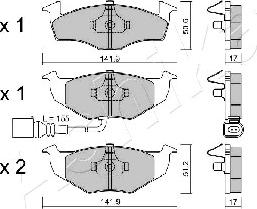 Ashika 50-00-0955 - Тормозные колодки, дисковые, комплект autospares.lv