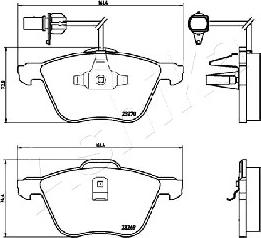 Ashika 50-00-0952 - Тормозные колодки, дисковые, комплект autospares.lv