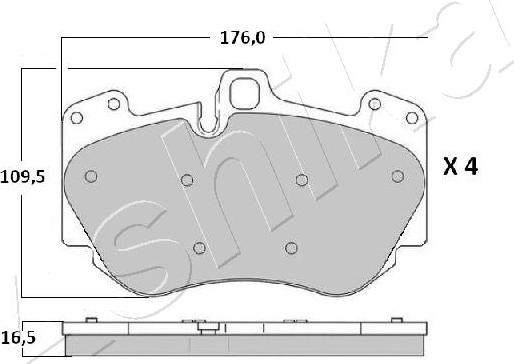 Ashika 50-00-0919 - Тормозные колодки, дисковые, комплект autospares.lv