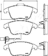 Ashika 50-00-0915 - Тормозные колодки, дисковые, комплект autospares.lv