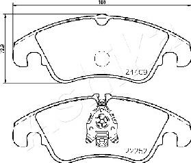 Ashika 50-00-0916 - Тормозные колодки, дисковые, комплект autospares.lv